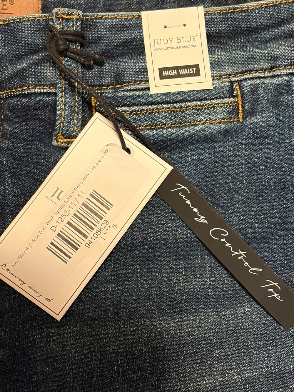 NWT Judy Blue High Waist Retro Wide Leg Denim Jeans with Tummy Control - Picture 8 of 10